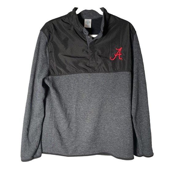 Rivalry Threads Alabama Crimson Tide Black Mens M Medium Pullover Shirt Snap - Picture 1 of 9